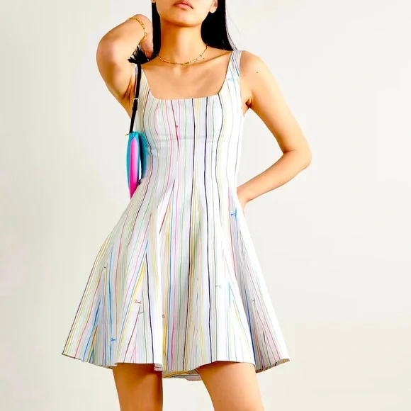 STAUD | Dresses | Hp Nwt Staud Wells Striped Logo Mini Dress